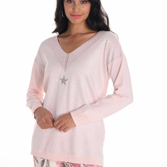 251503 Blush Sweater Knit Top by by FRANK LYMAN